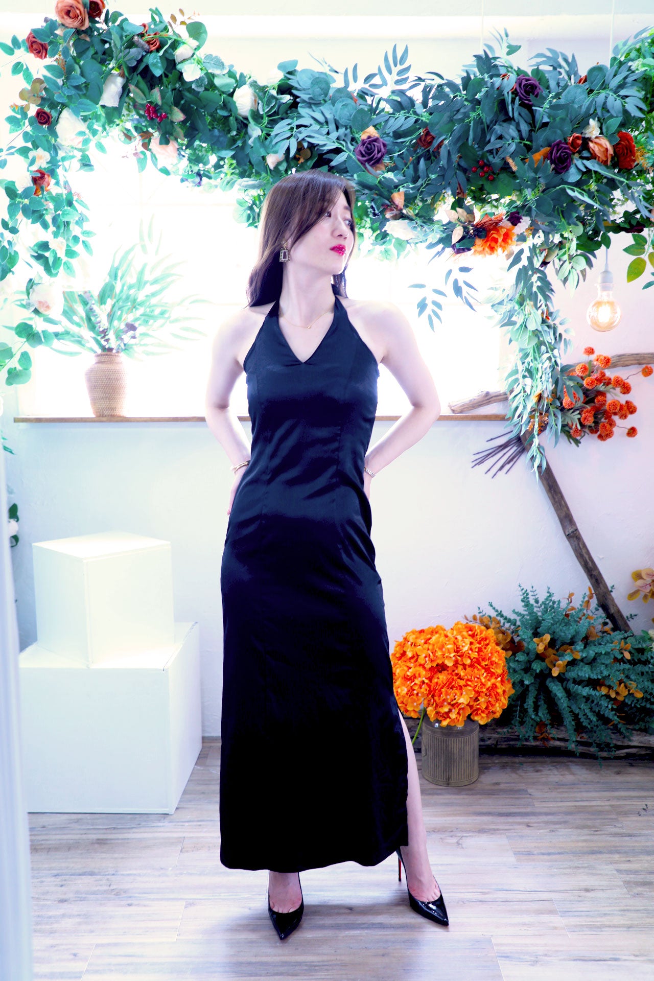 Ribbon Mood Dress / Royal black