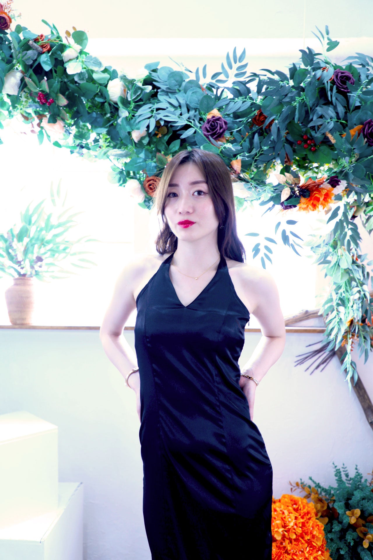Ribbon Mood Dress / Royal black