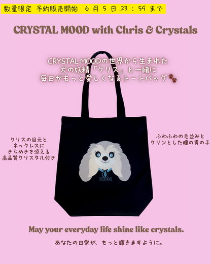 Chris with Crystals tote bag /shadow black