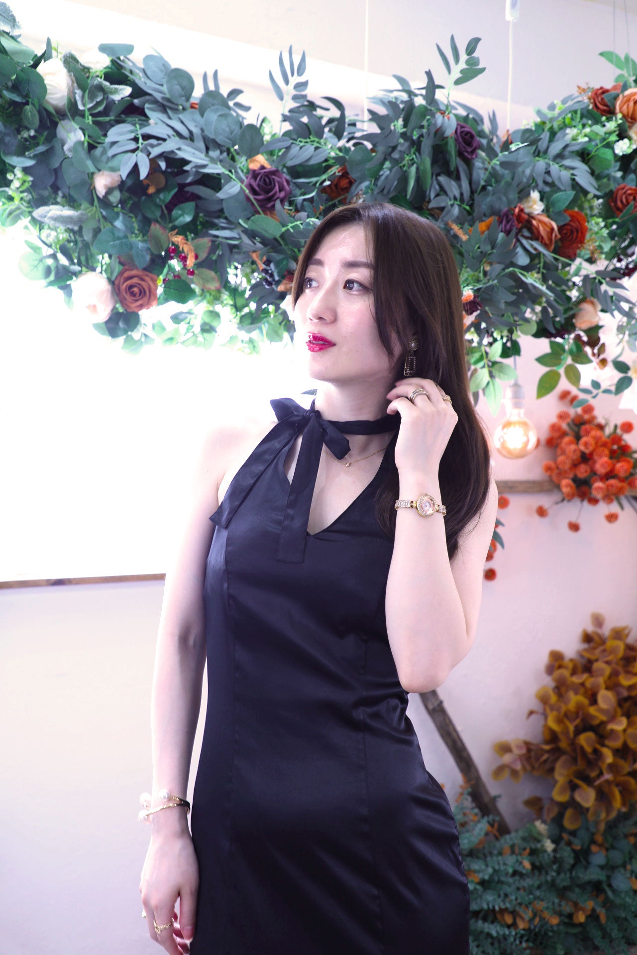 Ribbon Mood Dress / Royal black