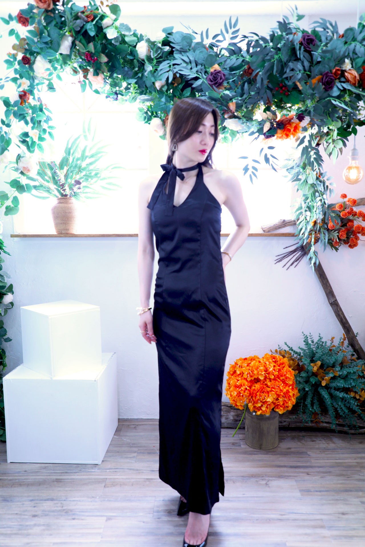 Ribbon Mood Dress / Royal black