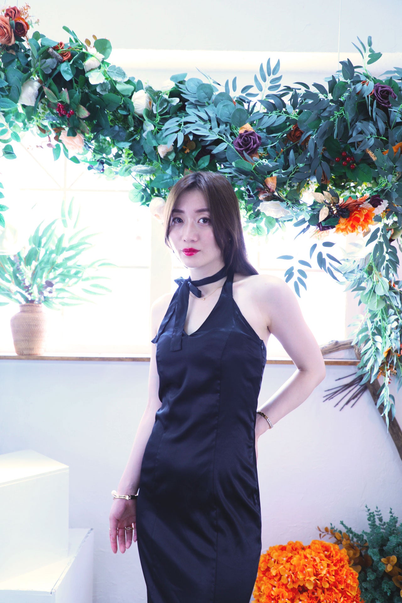 Ribbon Mood Dress / Royal black