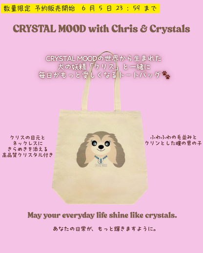 Chris with Crystals tote bag /pure natural