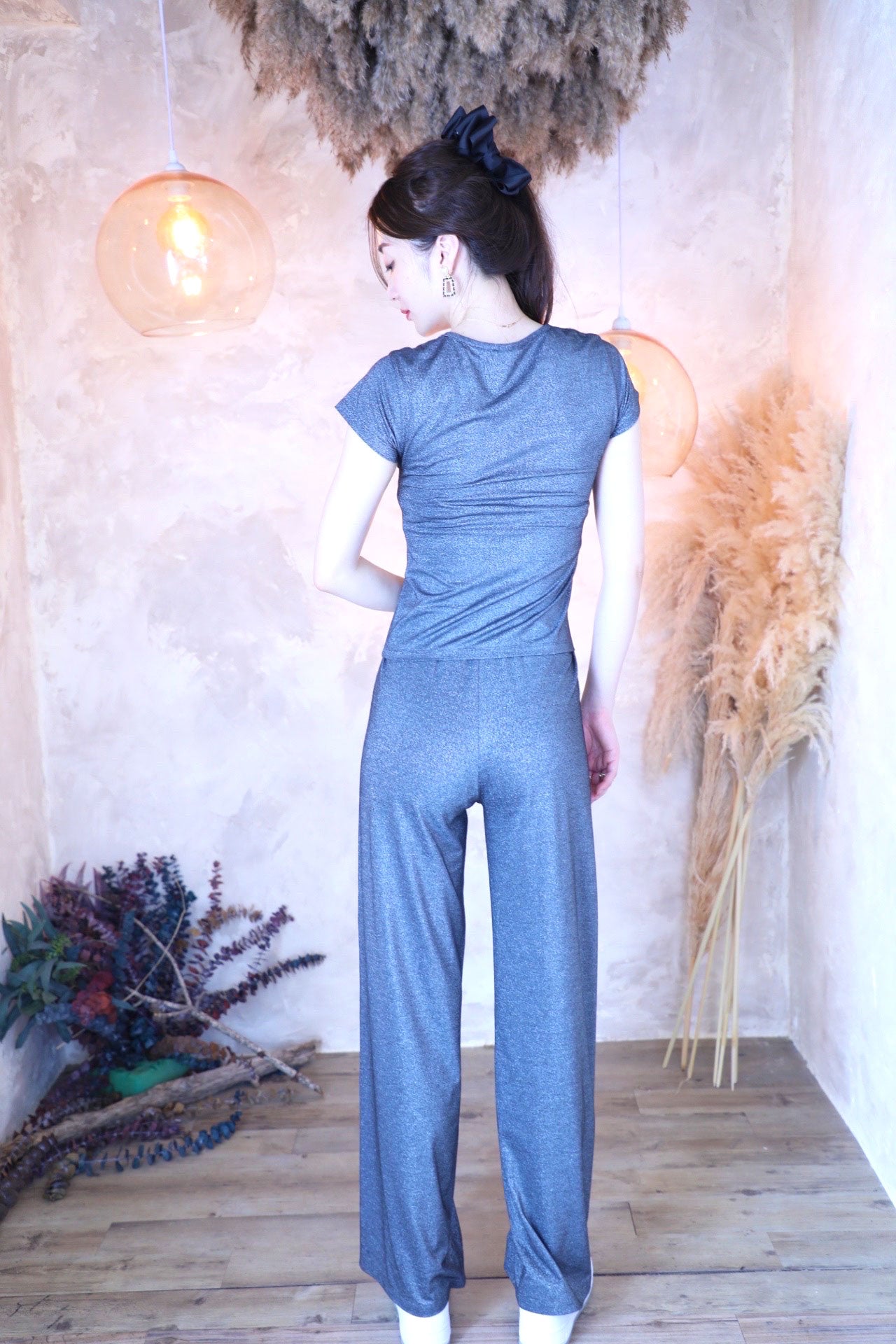 Lame Glow Pants / Moon gray