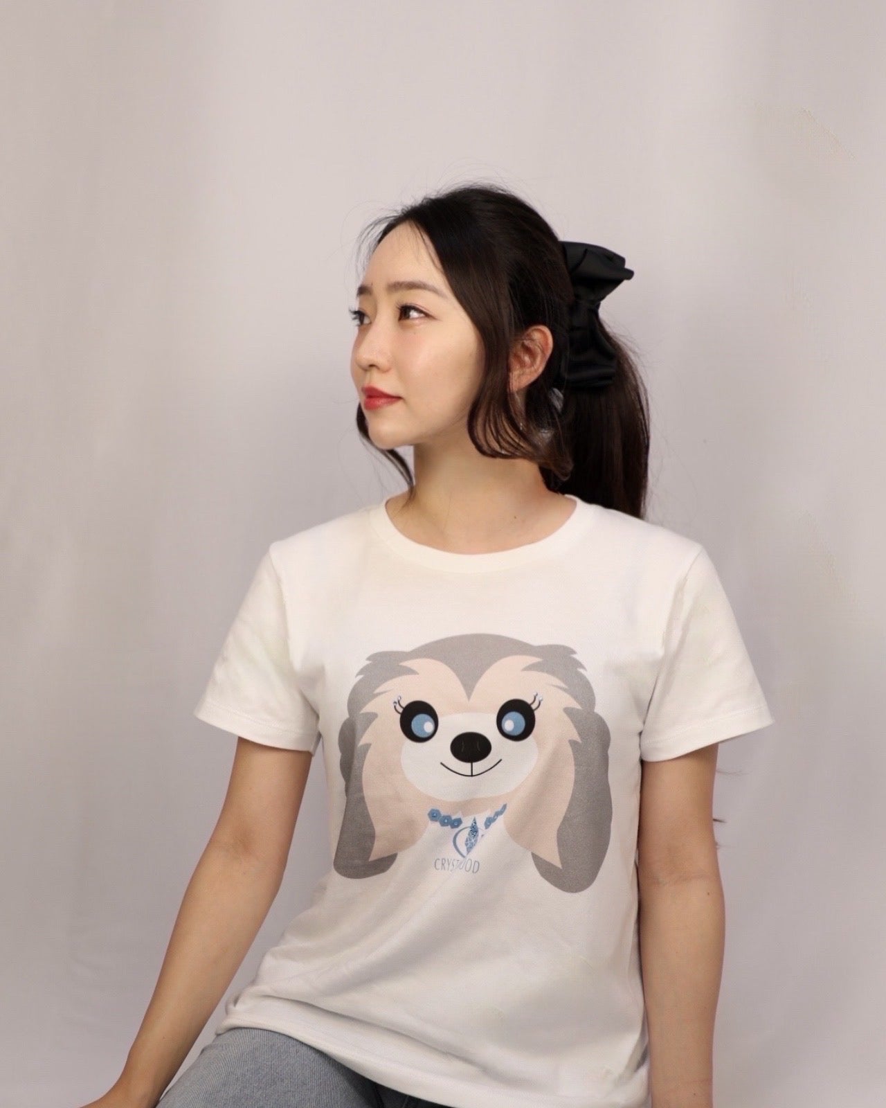 Chris with Crystals T-shirt / pure white