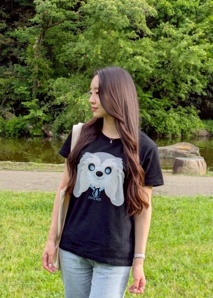 Chris with Crystals T-shirt / shadow black