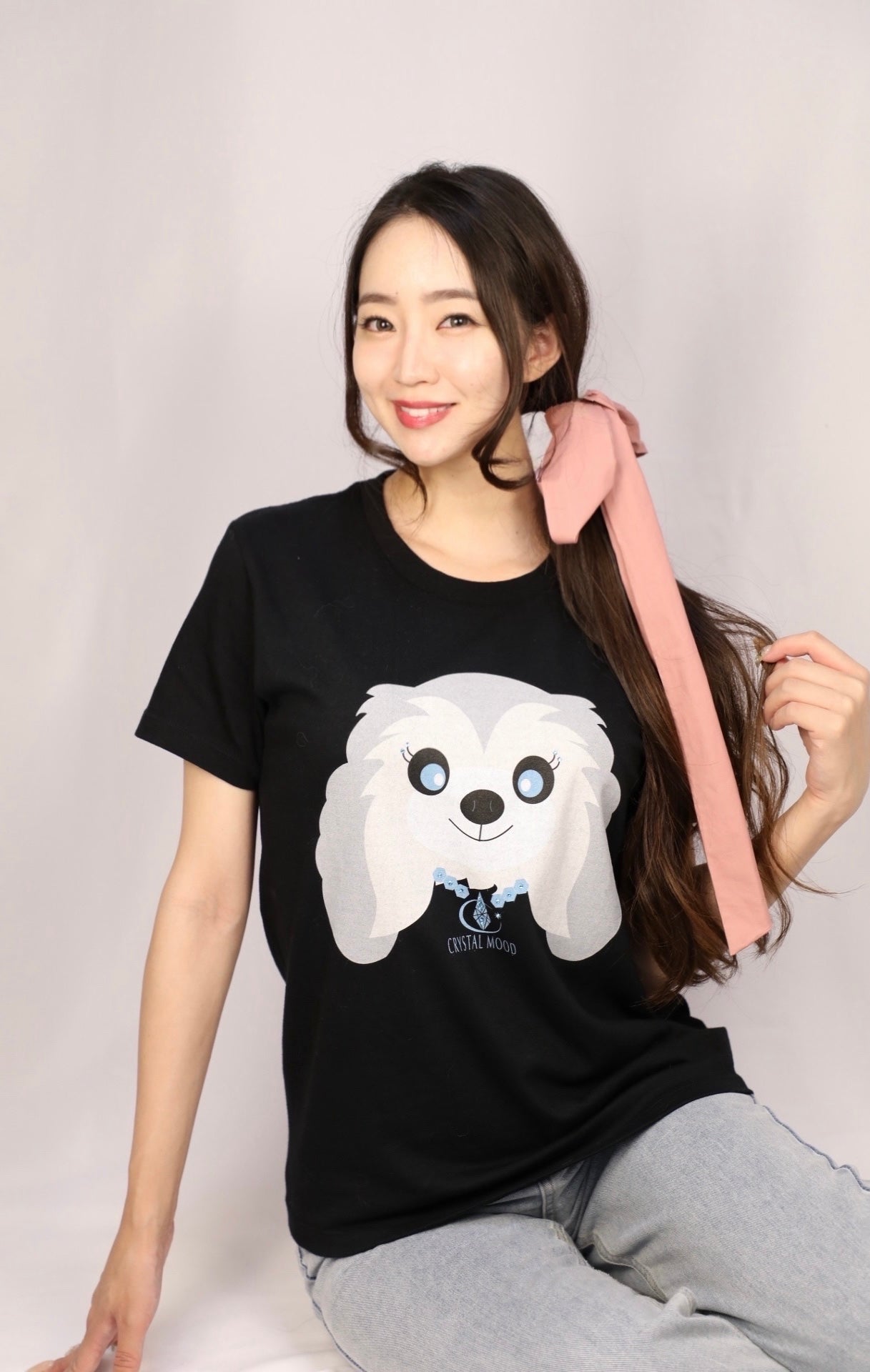 Chris with Crystals T-shirt / shadow black