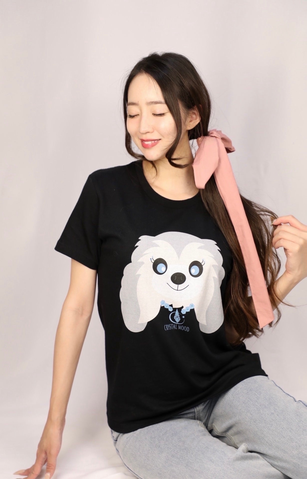 Chris with Crystals T-shirt / shadow black