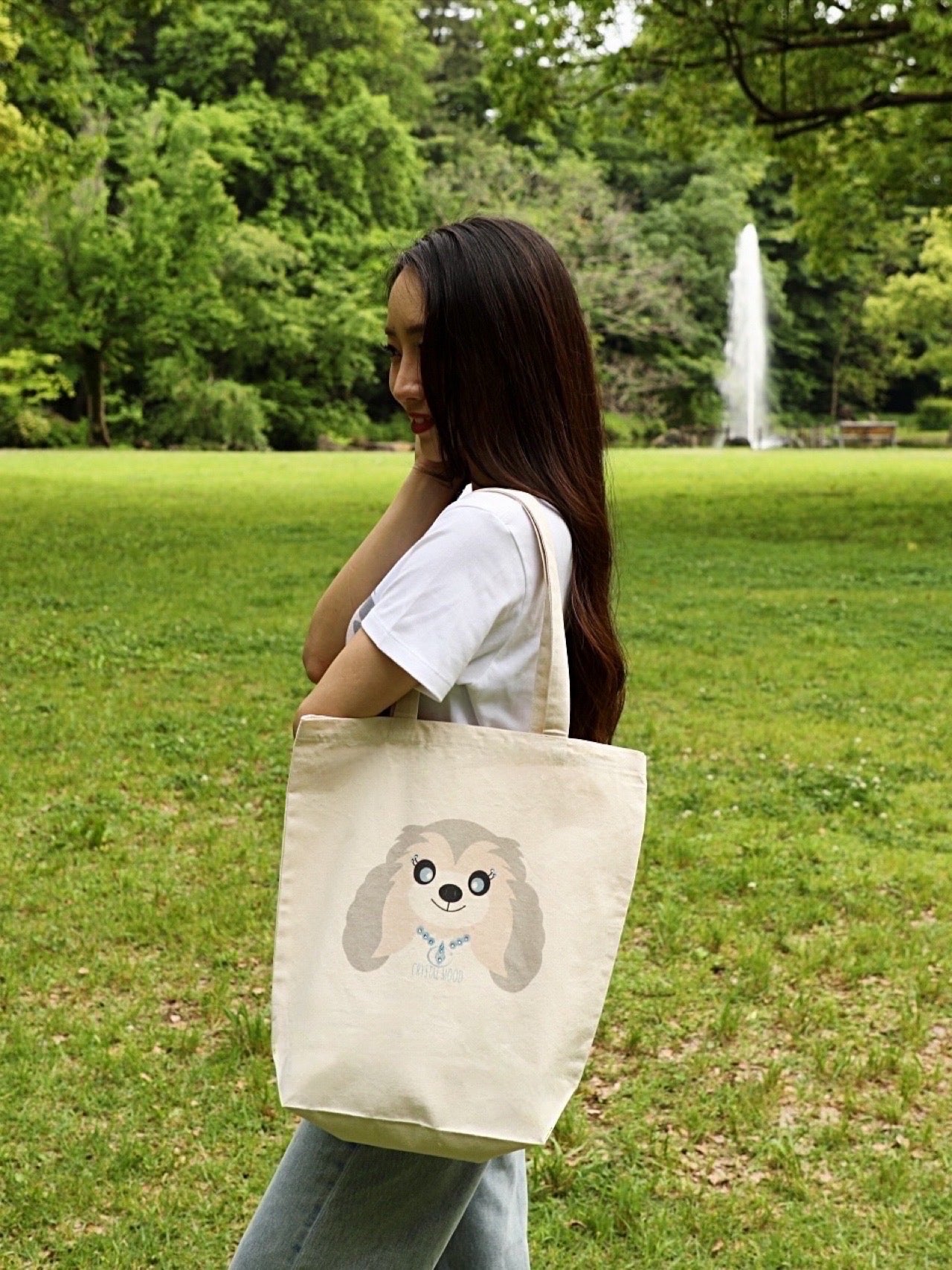 Chris with Crystals tote bag /pure natural