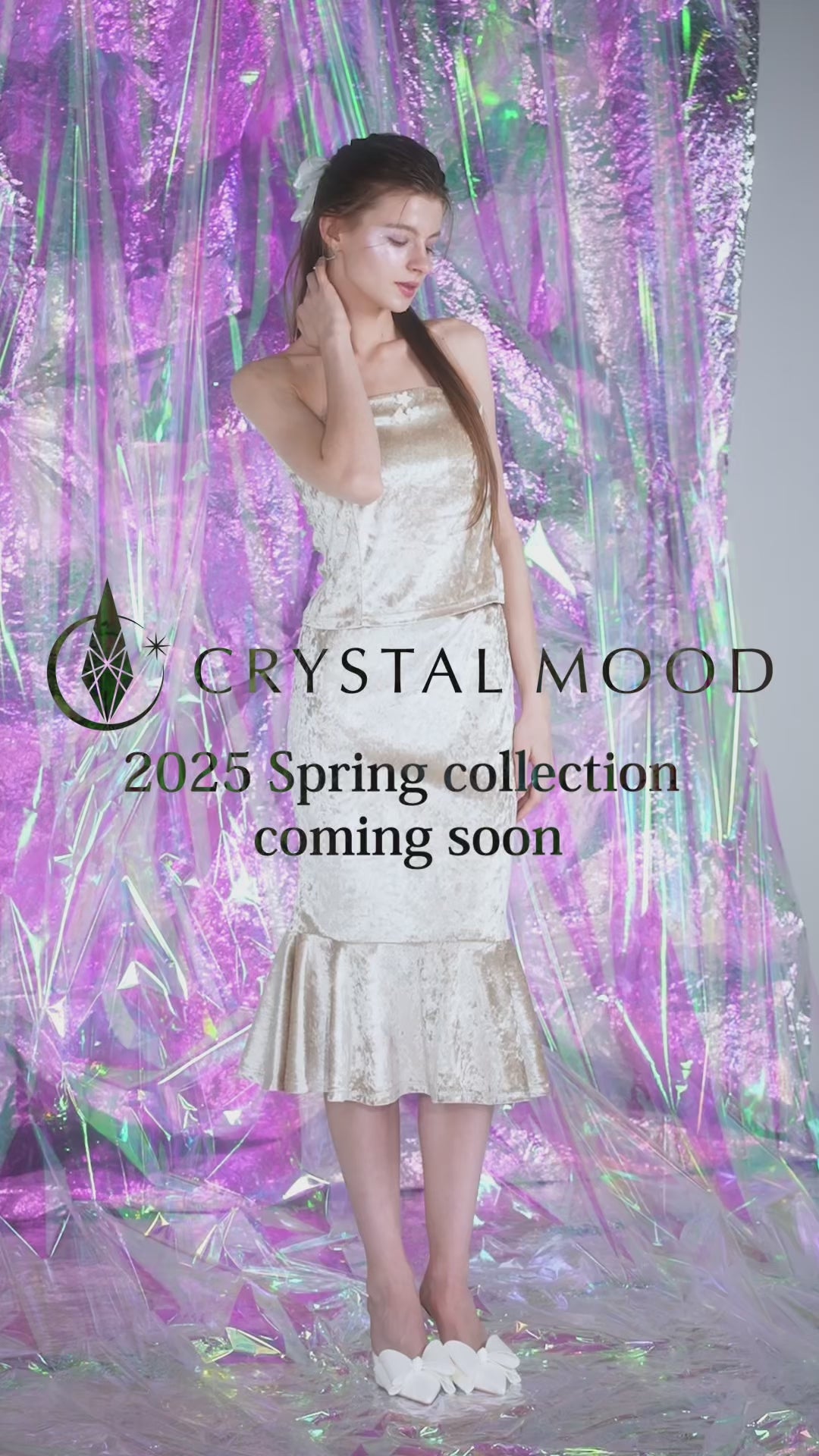 ベロアマーメイドスカート/クリスタルホワイト – CRYSTAL MOOD
